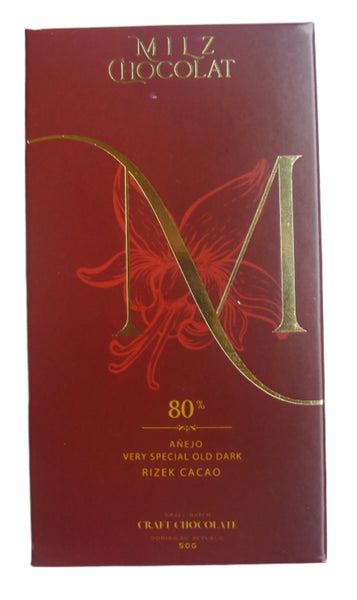Milz Chocolat -"Añejo Rizek VSOD" 80% Dark Chocolate - Dominican Republic