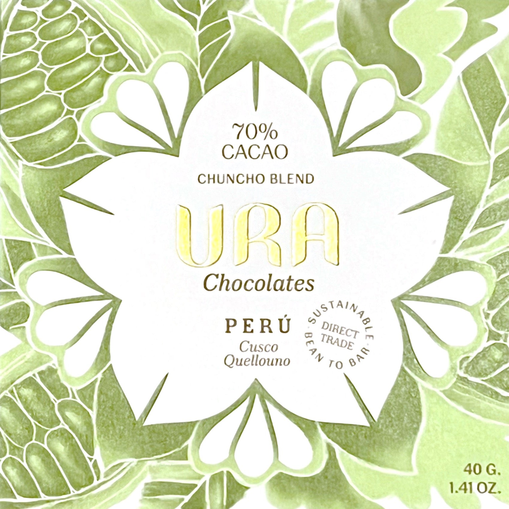 Ura Chocolates - Cusco Quellouno 70% Dark Chocolate - Peru