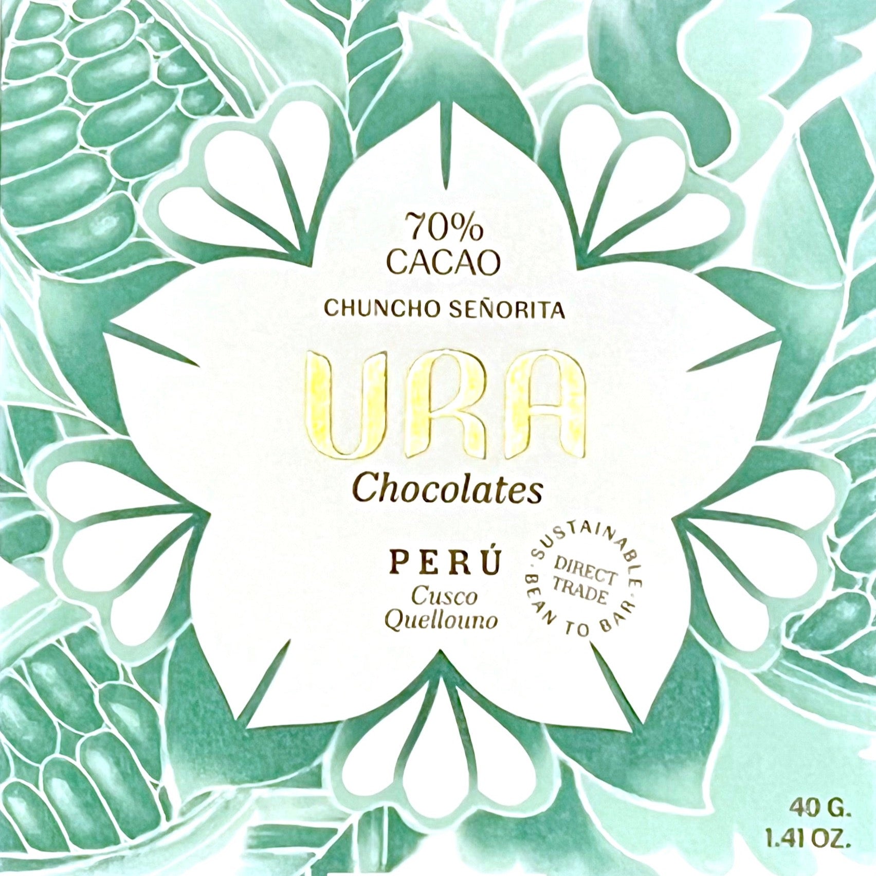 Ura Chocolates - Cusco Señorita 70% Dark Chocolate - Peru