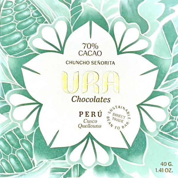 Ura Chocolates 70% Cusco Señorita, Peru Dark Chocolate