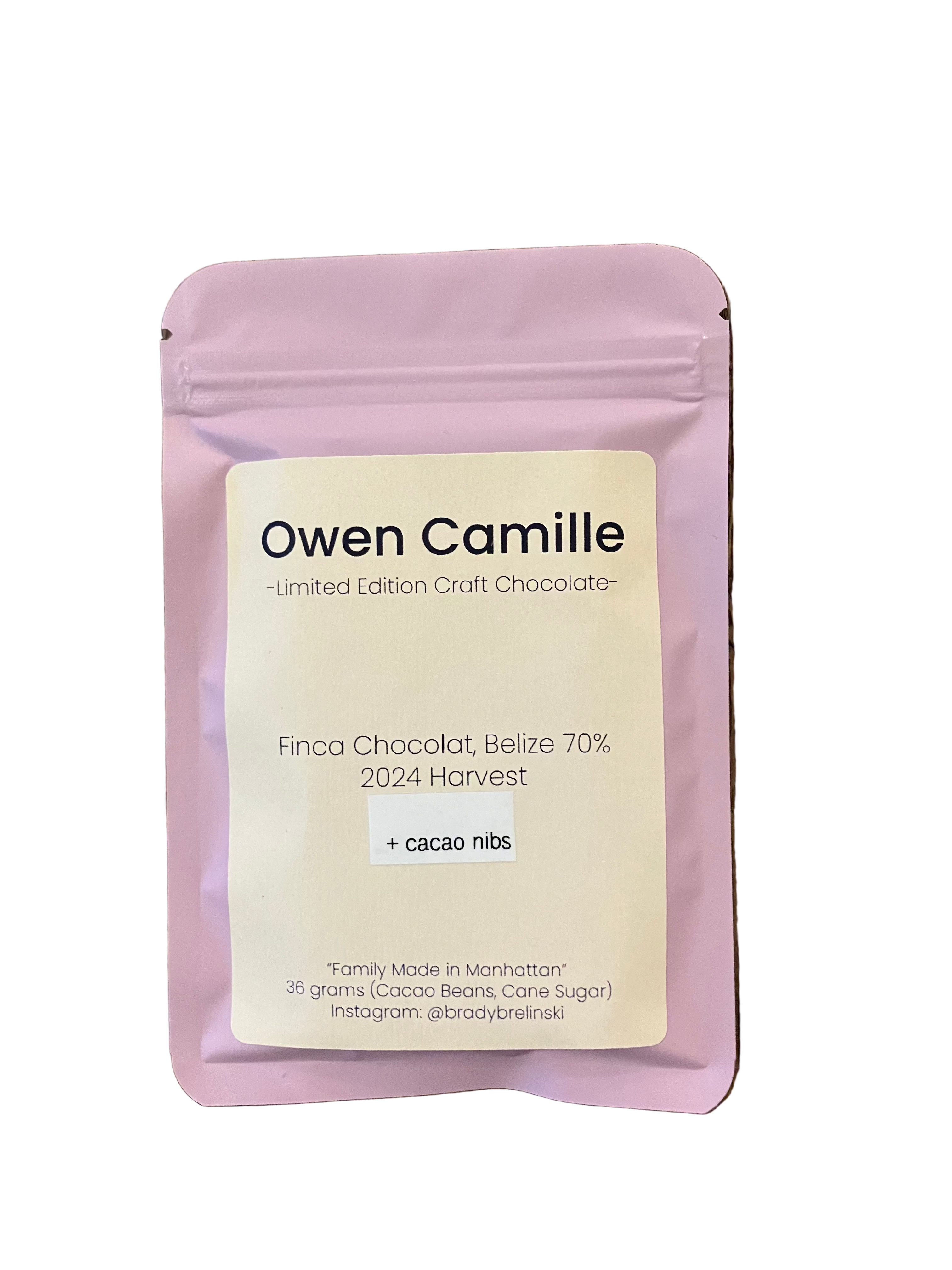 Owen Camille - “Finca Chocolat 2024 Harvest with Nibs” 70% Dark Chocolate - Belize