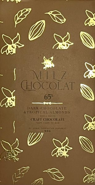 Milz Chocolat "Dark Chocolate & Tropical Almonds" 65% Dark Chocolate