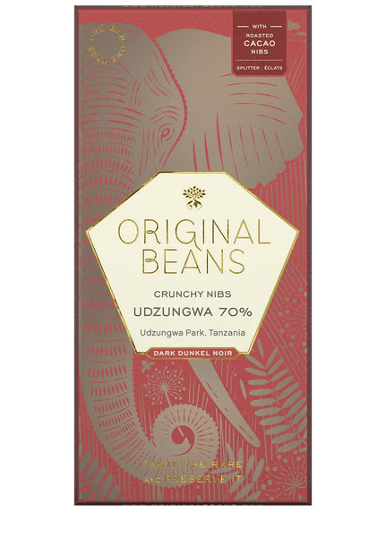 Original Beans "Udzungwa", Tanzania 70% Dark Chocolate with Nibs