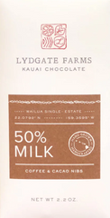 Lydgate Farms - 50% Coffee & Cacao Nibs Milk Chocolate - Hawaii