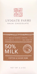 Lydgate Farms 50% Milk Chocolate with Coffee & Cacao Nibs