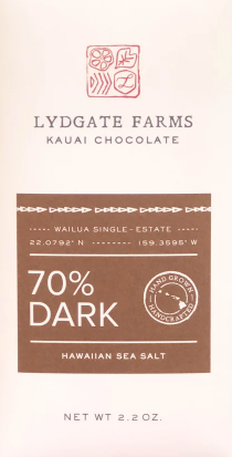 Lydgate Farms 70% Dark Chocolate with Hawaiian Sea Salt