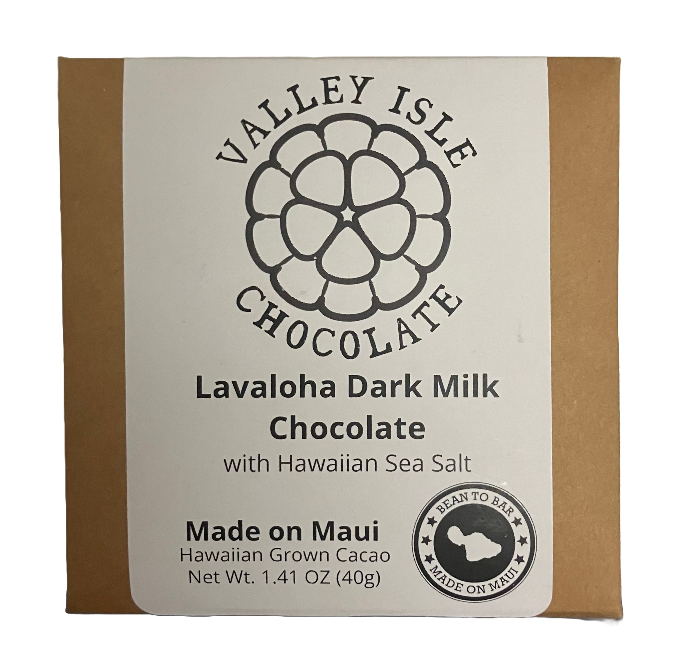 Valley Isle - Lavaloha with Sea Salt Dark Milk Chocolate Bar - Hawaii