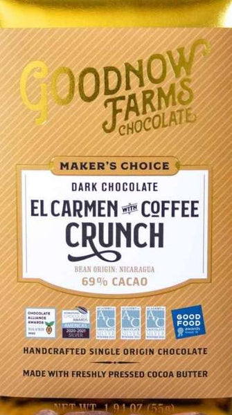 Goodnow Farms "El Carmen with Coffee Crunch" 69% Dark Chocolate