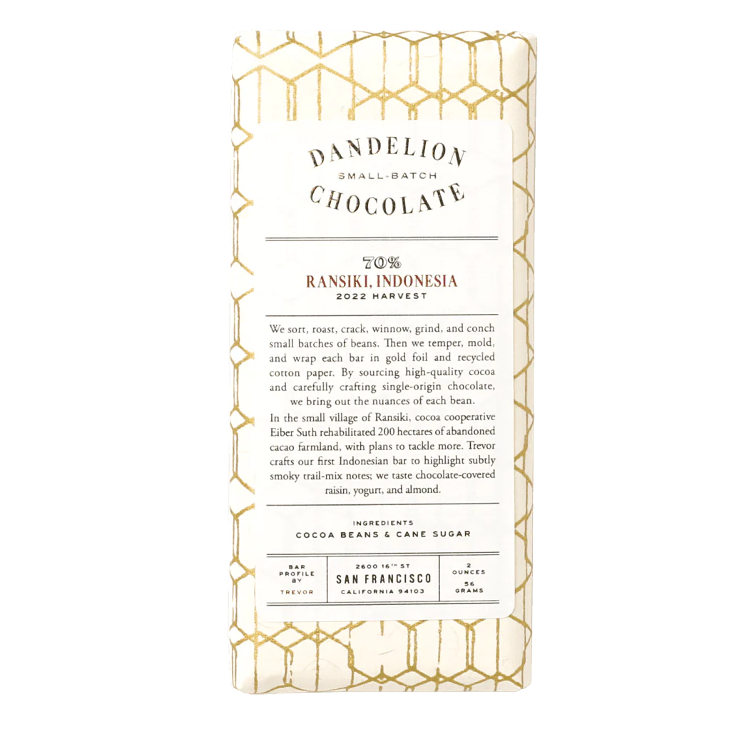 Dandelion - Ransiki 70% Dark Chocolate - Indonesia