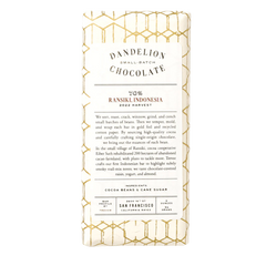 Dandelion - Ransiki 70% Dark Chocolate - Indonesia