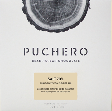 Puchero 70% "Salt" Dark Chocolate Bar With Spring Fleur De Sel Crystals