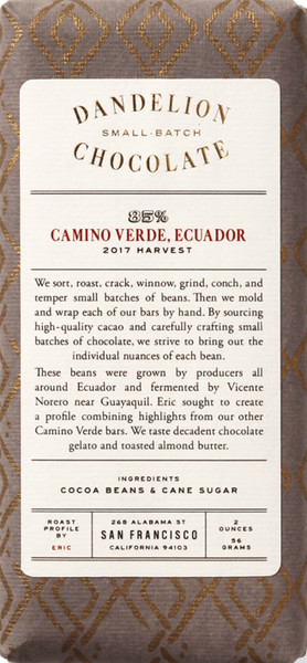 Dandelion 85% Esmeralda, Ecuador Dark Chocolate