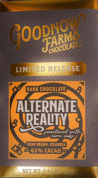 Goodnow Farms - Limited Release "Alternative Reality" 62% Dark Chocolate Sweetened with Corn Cobs - Colombia