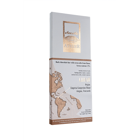 chocoME Atelier - Chuao 72% Dark Chocolate with Cocoa Nibs - Venezuela