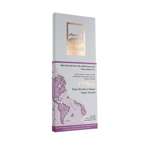 chocoME Atelier - Choroni with Candied Iyokan 72% Dark Chocolate - Venezuela