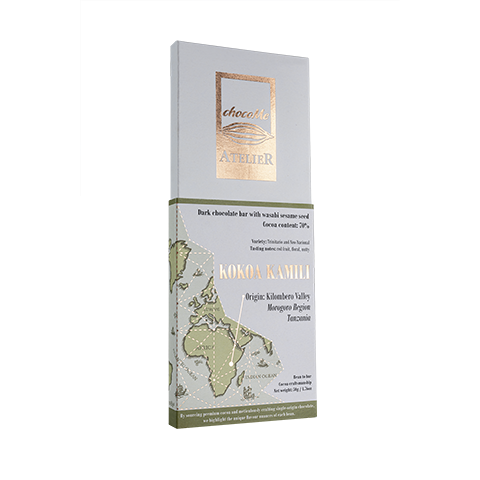 chocoME Atelier - Kokoa Kamili 70% Dark Chocolate with Wasabi Sesame Seeds - Tanzania