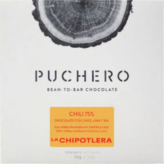 Puchero "Chili" 75% Dark Chocolate with Chiles, Lime, and Salt