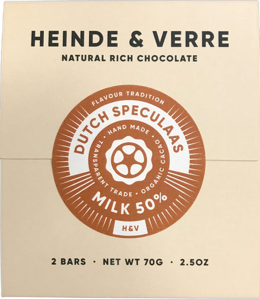 Heinde & Verre - Dutch Speculaas 50% Milk Chocolate - Dominican Republic, Ecuador, Indonesia