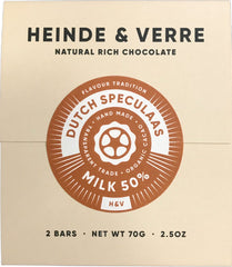 Heinde & Verre - Dutch Speculaas 50% Milk Chocolate - Dominican Republic, Ecuador, Indonesia