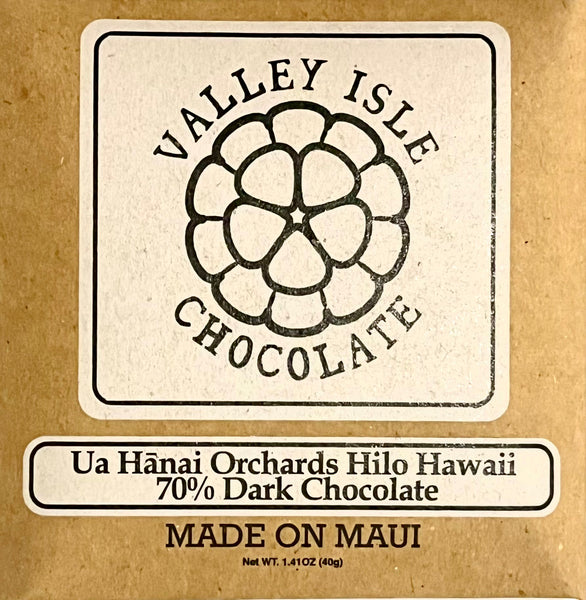 Valley Isle, Ua Hānai Orchard Hilo Hawaii 70% Dark Chocolate