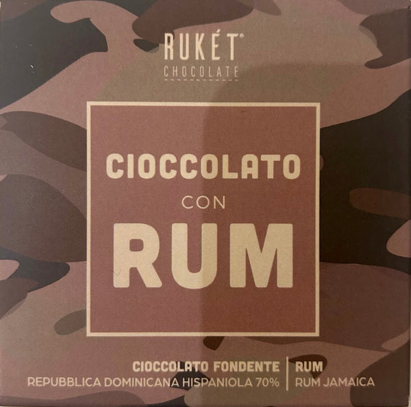 Ruket - "Cioccolato con Rum" 70% Dark Chocolate with Jamaican Rum - Dominican Republic