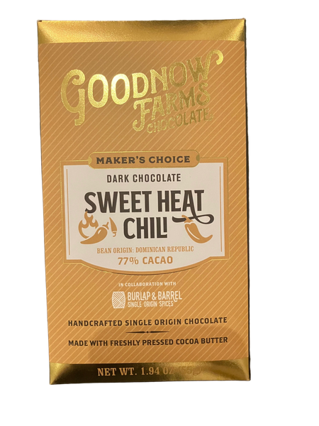 Goodnow Farms - "Sweet Heat Chili" Black Urfa 77% Dark Chocolate - Dominican Republic