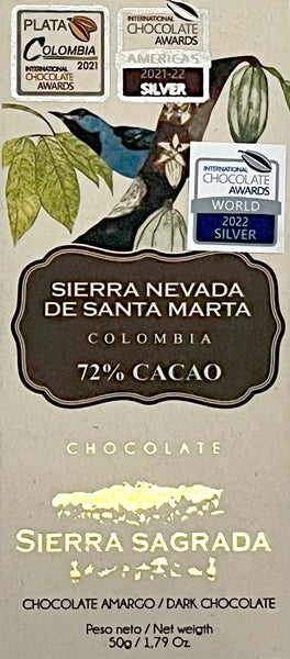 Sierra Sagrada - Sierra Nevada De Santa Marta 72% Dark Chocolate - Colombia