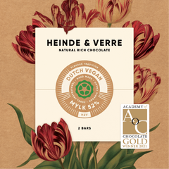 Heinde & Verre - Dutch Vegan 52% Vegan Mylk Chocolate - Dominican Republic, Ecuador, Indonesia