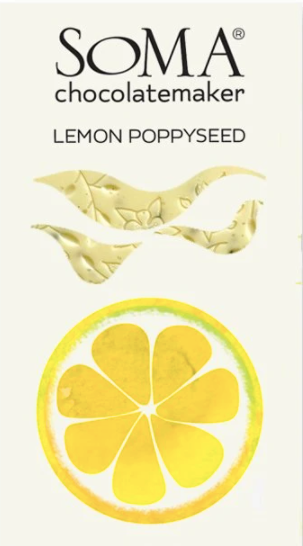 Soma Lemon Poppyseed White Chocolate Bar exp. 4 Oct 2023