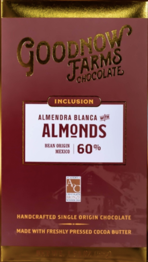 Goodnow Farms "Almendra Blanca" with Almonds 60% Dark Chocolate exp. Dec 2023