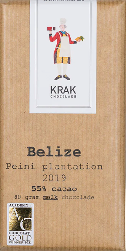 Krak Belize - Peini Plantation 55% Milk Chocolate Bar