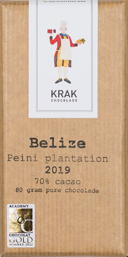 Krak Belize - Peini Plantation 70% Dark Chocolate Bar