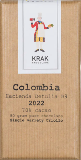 Krak Colombia - Hacienda Betulia 70% Dark Chocolate Bar