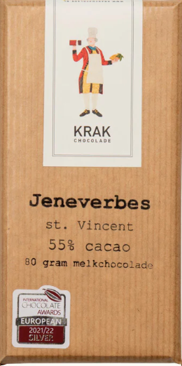 Krak Jeneverbes - st. vincent 55% Milk Chocolate Bar