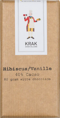 Krak Hibiscus & Vanilla 40% White Chocolate Bar