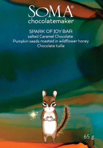 Soma Spark of Joy Bar - Salted Caramel Chocolate with Pumpkin Seeds