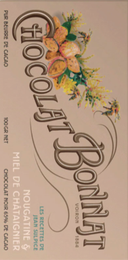 Bonnat 65%  "Dark Chocolate, Nougatine & Chestnut Honey" bar