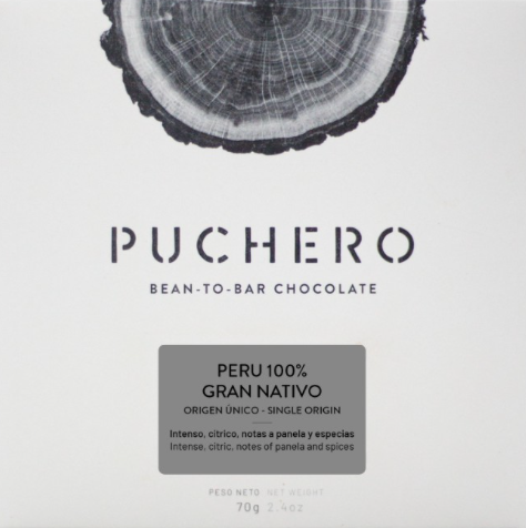 Puchero 100% Peru "Gran Nativo Blanco" Dark Chocolate Bar