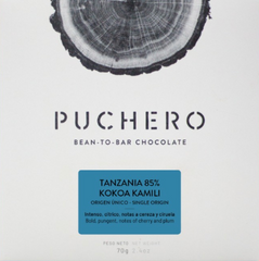 Puchero 85% Tanzania "Kokoa Kamili" Dark Chocolate Bar exp. 10/25/23