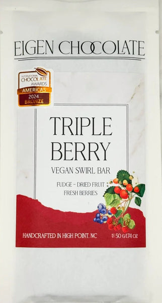 Eigen - "Triple Berry Swirl" Dark Chocolate with Vegan White Chocolate - Vietnam and Dominican Republic
