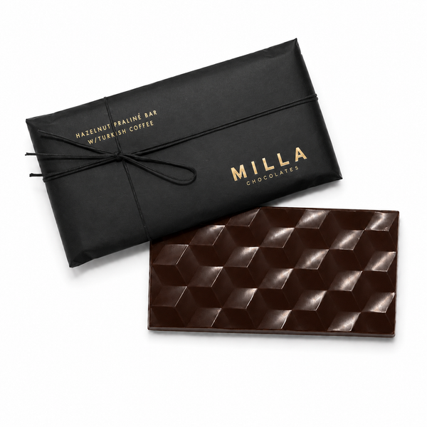 Milla Chocolates - Hazelnut Praliné Bar with Turkish (Exp. 2026)Coffee