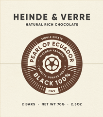 Heinde & Verre - Pearl Of Ecuador 100% Dark Chocolate - Ecuador