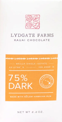 Lydgate Farms - Koloa Hawaiian Rum 75% Dark Chocolate - Hawaii