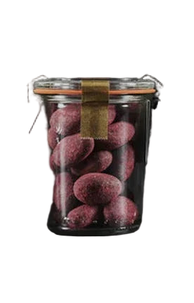 Milla Chocolates - Chocolate Covered Caramelized Almonds with Raspberry and Pink Sea Salt