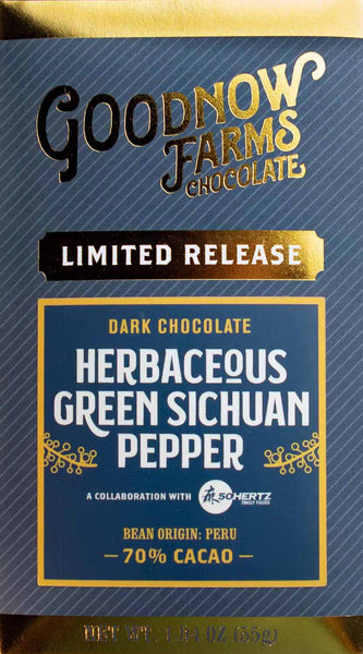 Goodnow Farms Limited Release "Herbaceous Green Sichuan Pepper" 70% Dark Chocolate