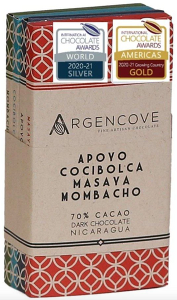 Argencove - 70% Dark Chocolate Sampler Set (4 x 25g Bars) - Nicaragua