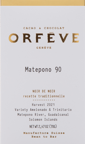 Orfeve - Matepono 90% Dark Chocolate - Solomon Islands