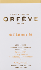 Orfeve Quillabamba 70% Peru Dark