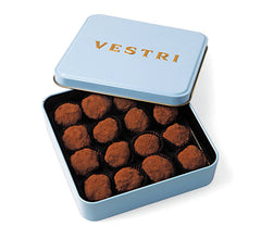 Vestri Lovebites Tartufi Del Granduca truffles, 16 pieces in an elegant box, offering a rich assortment of gourmet chocolate flavors.